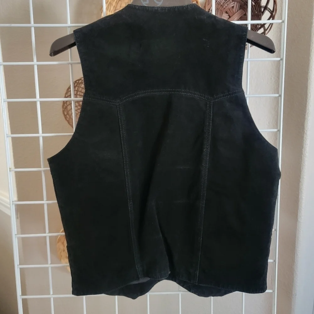 Cripple Creek Black Suede Leather Vest Sz M - Picture 6 of 7